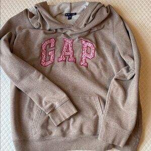 GAP Beige Hoodie with Red Logo